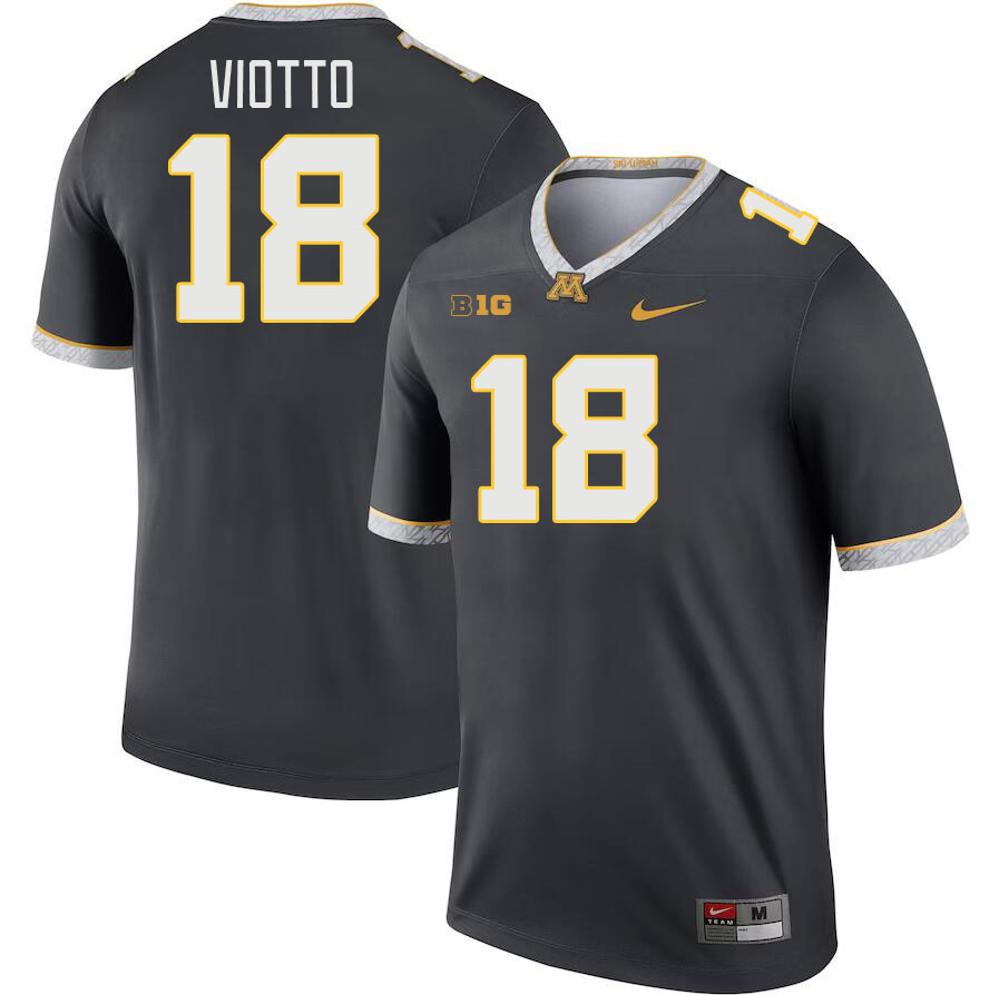 Men #18 Drew Viotto Minnesota Golden Gophers College Football Jerseys Stitched-Charcoal - Click Image to Close
